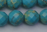 CDE2159 15.5 inches 24mm faceted round dyed sea sediment jasper beads