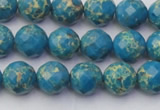 CDE2161 15.5 inches 8mm faceted round dyed sea sediment jasper beads