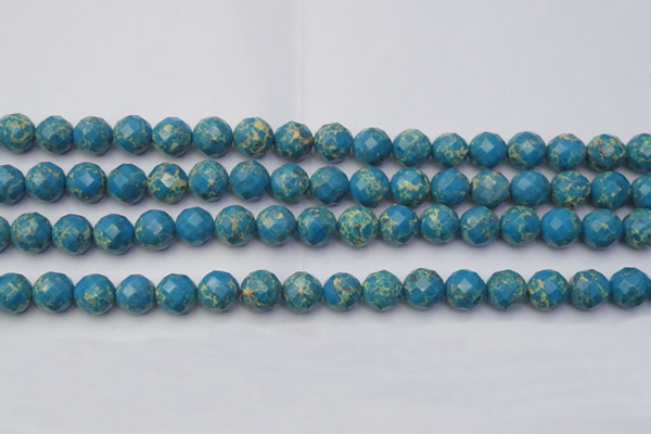 CDE2162 15.5 inches 10mm faceted round dyed sea sediment jasper beads