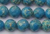 CDE2163 15.5 inches 12mm faceted round dyed sea sediment jasper beads