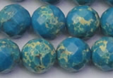 CDE2167 15.5 inches 20mm faceted round dyed sea sediment jasper beads