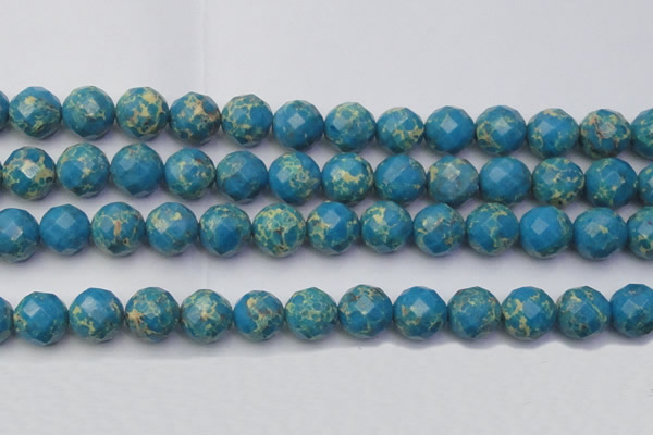 CDE2167 15.5 inches 20mm faceted round dyed sea sediment jasper beads