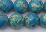 CDE2168 15.5 inches 22mm faceted round dyed sea sediment jasper beads