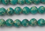 CDE2170 15.5 inches 6mm faceted round dyed sea sediment jasper beads