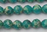 CDE2172 15.5 inches 10mm faceted round dyed sea sediment jasper beads