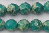 CDE2175 15.5 inches 16mm faceted round dyed sea sediment jasper beads