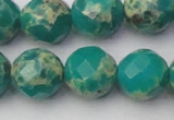 CDE2177 15.5 inches 20mm faceted round dyed sea sediment jasper beads