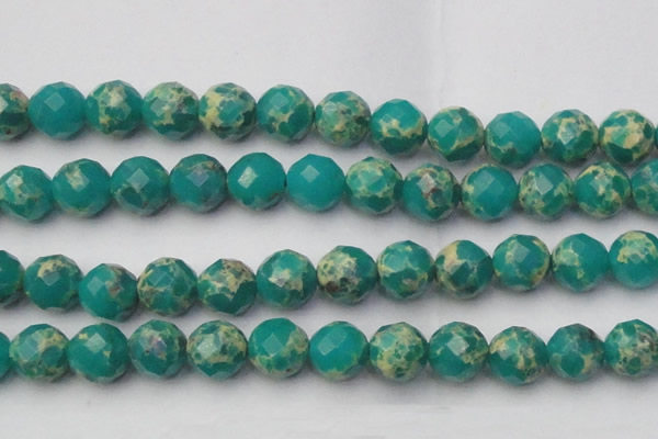 CDE2179 15.5 inches 24mm faceted round dyed sea sediment jasper beads