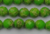 CDE2182 15.5 inches 10mm faceted round dyed sea sediment jasper beads