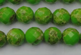 CDE2183 15.5 inches 12mm faceted round dyed sea sediment jasper beads