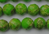 CDE2185 15.5 inches 16mm faceted round dyed sea sediment jasper beads