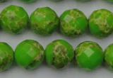 CDE2186 15.5 inches 18mm faceted round dyed sea sediment jasper beads