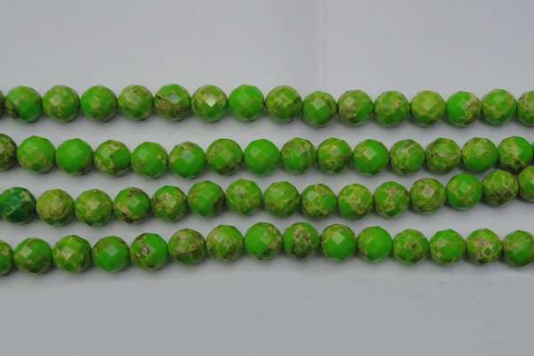 CDE2186 15.5 inches 18mm faceted round dyed sea sediment jasper beads