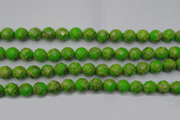 CDE2187 15.5 inches 20mm faceted round dyed sea sediment jasper beads