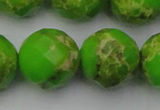 CDE2189 15.5 inches 24mm faceted round dyed sea sediment jasper beads