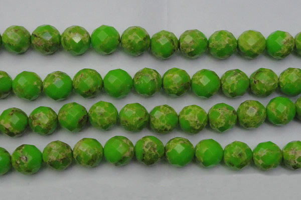 CDE2189 15.5 inches 24mm faceted round dyed sea sediment jasper beads