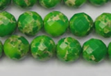 CDE2191 15.5 inches 8mm faceted round dyed sea sediment jasper beads