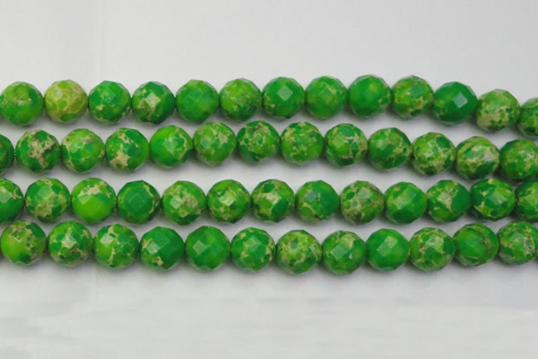 CDE2197 15.5 inches 20mm faceted round dyed sea sediment jasper beads