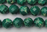 CDE2201 15.5 inches 8mm faceted round dyed sea sediment jasper beads