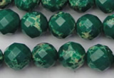 CDE2202 15.5 inches 10mm faceted round dyed sea sediment jasper beads