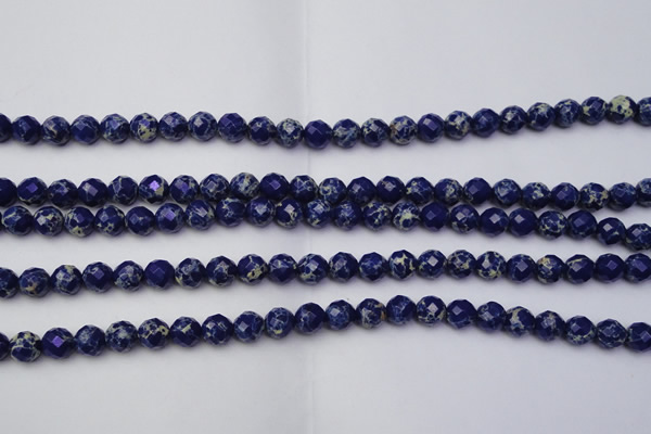 CDE2210 15.5 inches 6mm faceted round dyed sea sediment jasper beads