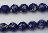 CDE2211 15.5 inches 8mm faceted round dyed sea sediment jasper beads