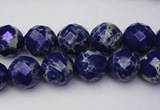 CDE2212 15.5 inches 10mm faceted round dyed sea sediment jasper beads