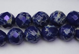 CDE2213 15.5 inches 12mm faceted round dyed sea sediment jasper beads