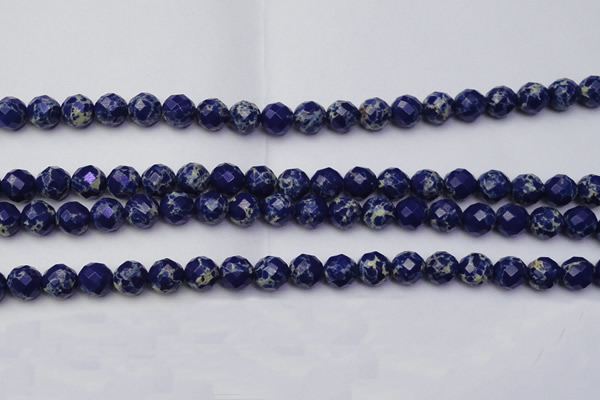 CDE2213 15.5 inches 12mm faceted round dyed sea sediment jasper beads