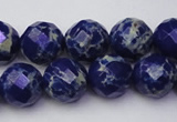 CDE2215 15.5 inches 16mm faceted round dyed sea sediment jasper beads