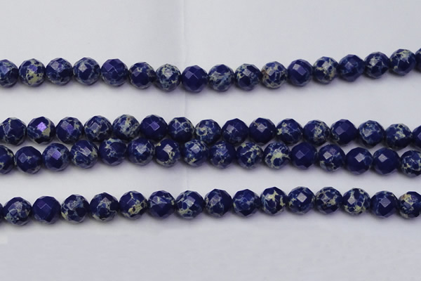 CDE2215 15.5 inches 16mm faceted round dyed sea sediment jasper beads