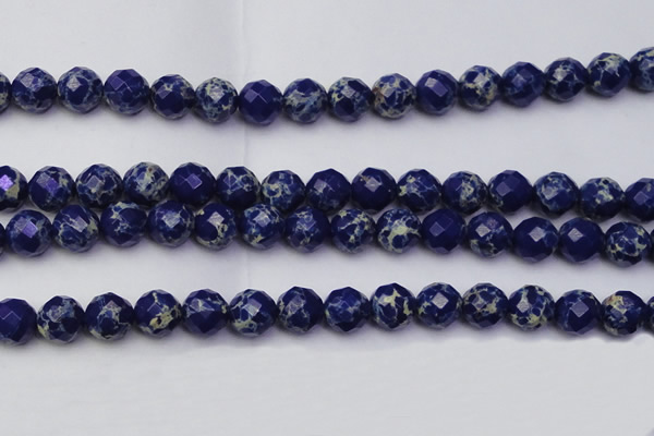 CDE2216 15.5 inches 18mm faceted round dyed sea sediment jasper beads