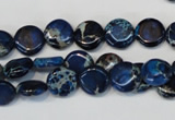 CDE230 15.5 inches 10mm flat round dyed sea sediment jasper beads