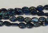 CDE233 15.5 inches 6*8mm oval dyed sea sediment jasper beads