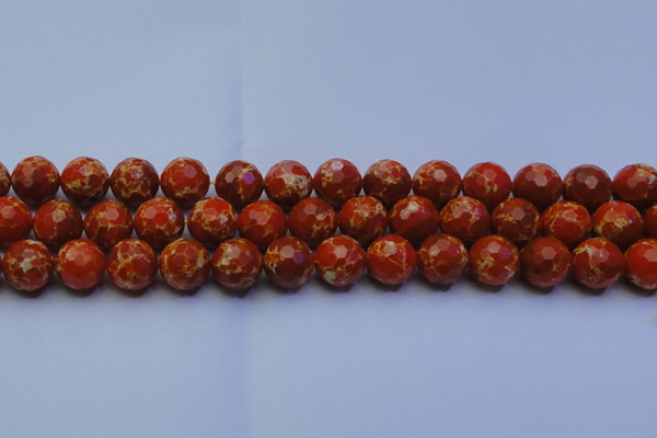 CDE2500 15.5 inches 14mm faceted round dyed sea sediment jasper beads