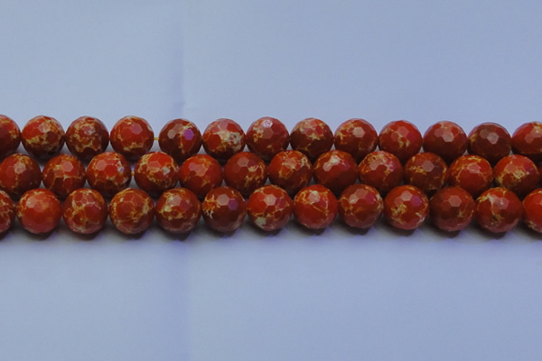 CDE2501 15.5 inches 16mm faceted round dyed sea sediment jasper beads