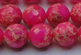 CDE2508 15.5 inches 16mm faceted round dyed sea sediment jasper beads