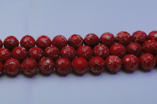 CDE2519 15.5 inches 24mm faceted round dyed sea sediment jasper beads