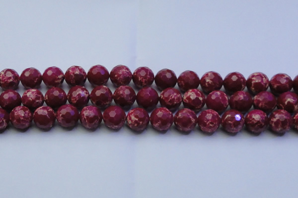 CDE2521 15.5 inches 14mm faceted round dyed sea sediment jasper beads