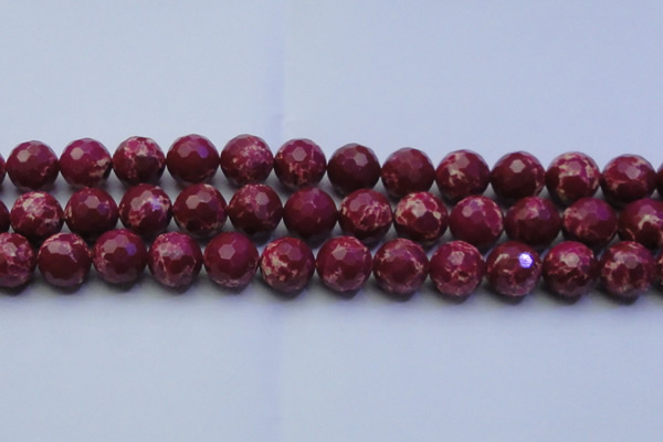 CDE2522 15.5 inches 16mm faceted round dyed sea sediment jasper beads