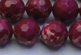 CDE2523 15.5 inches 18mm faceted round dyed sea sediment jasper beads