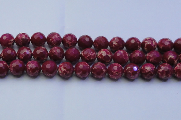 CDE2523 15.5 inches 18mm faceted round dyed sea sediment jasper beads