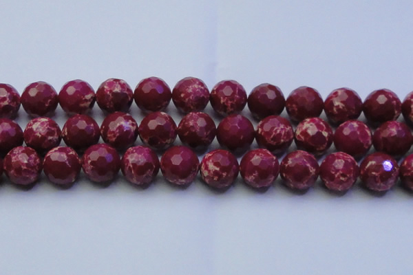 CDE2524 15.5 inches 20mm faceted round dyed sea sediment jasper beads