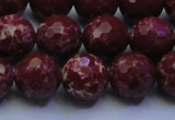 CDE2528 15.5 inches 14mm faceted round dyed sea sediment jasper beads