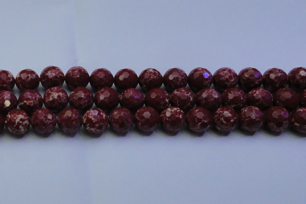 CDE2530 15.5 inches 18mm faceted round dyed sea sediment jasper beads