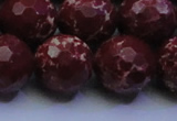 CDE2531 15.5 inches 20mm faceted round dyed sea sediment jasper beads