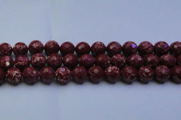 CDE2531 15.5 inches 20mm faceted round dyed sea sediment jasper beads