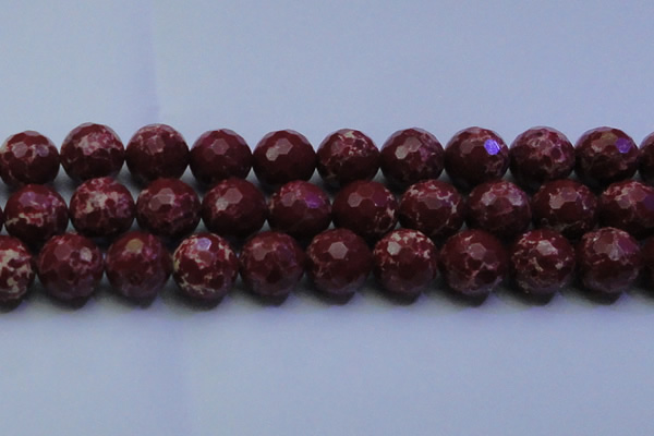 CDE2533 15.5 inches 24mm faceted round dyed sea sediment jasper beads