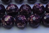 CDE2535 15.5 inches 14mm faceted round dyed sea sediment jasper beads