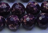 CDE2537 15.5 inches 18mm faceted round dyed sea sediment jasper beads